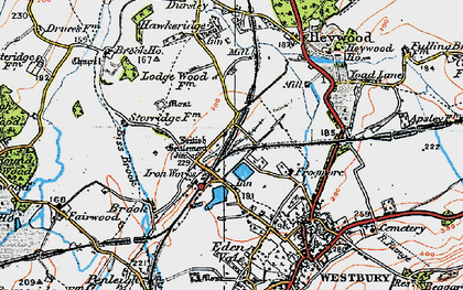Old map of Ham, The in 1919