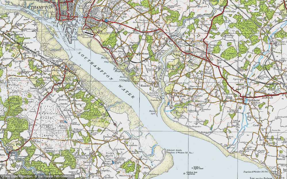 Old Map of Hamble-le-Rice, 1919 in 1919