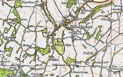 Old map of Hambledon in 1919