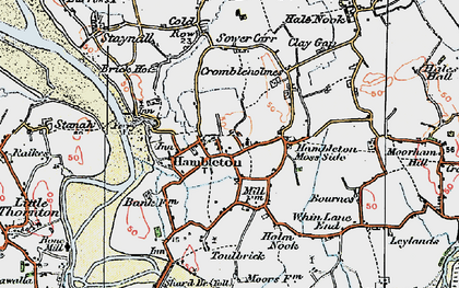 Old map of Hambleton in 1924