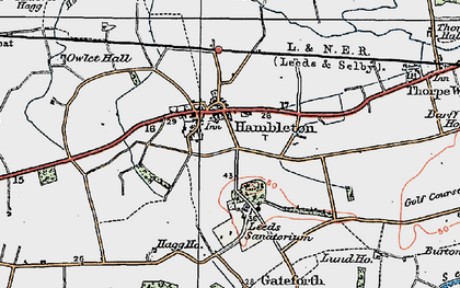 Old map of Gateforth Hall in 1924
