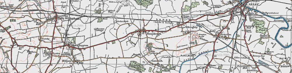 Old map of Gateforth Hall in 1924