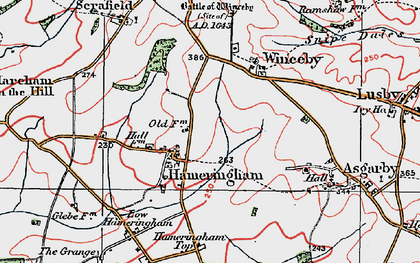 Old map of Hameringham in 1923