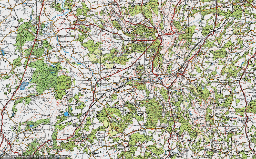 Old Map of Historic Map covering Bramshott Chase in 1919