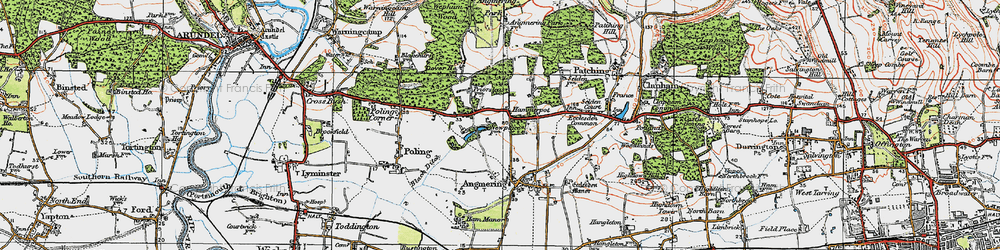 Old map of Angmering Park in 1920
