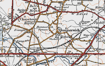 Old map of Hammerwich in 1921