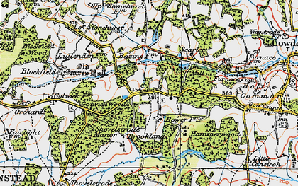 Old map of Old Surrey Hall in 1920