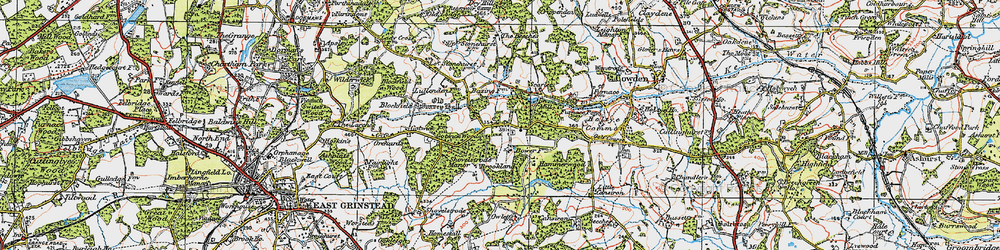 Old map of Old Surrey Hall in 1920