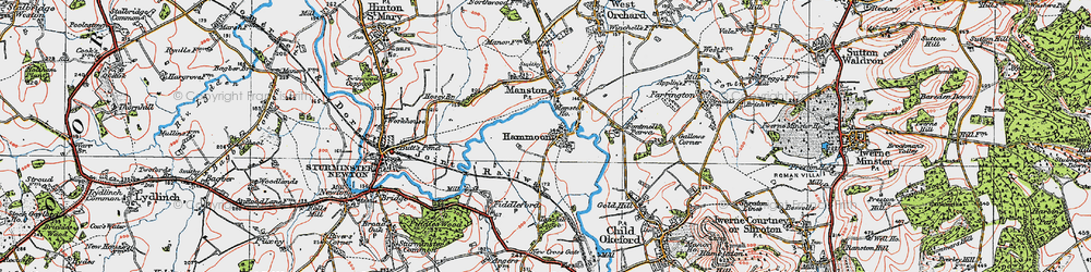 Old map of Hammoon in 1919