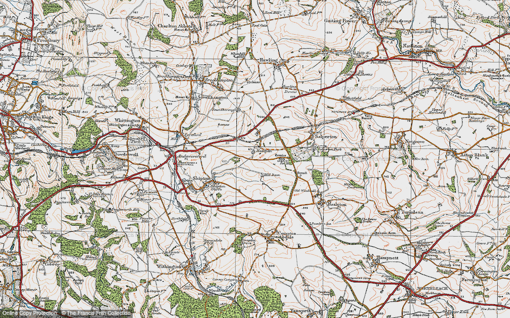 Old Map of Hampen, 1919 in 1919