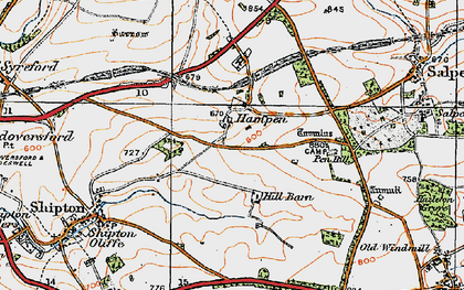 Old map of Hampen in 1919