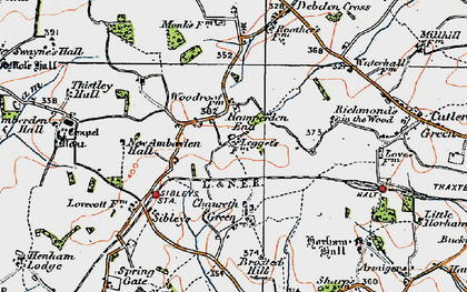 Old map of Hamperden End in 1919