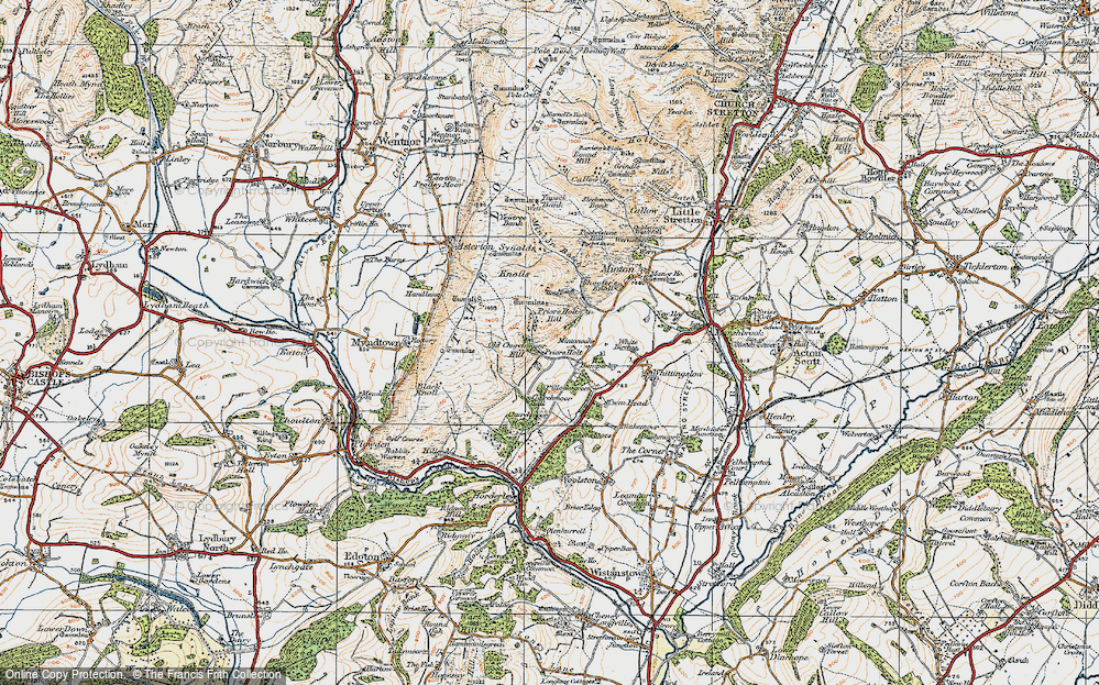 Old Map of Historic Map covering Churchmoor Hall in 1920