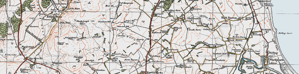 Old map of Whittle Colliery in 1925