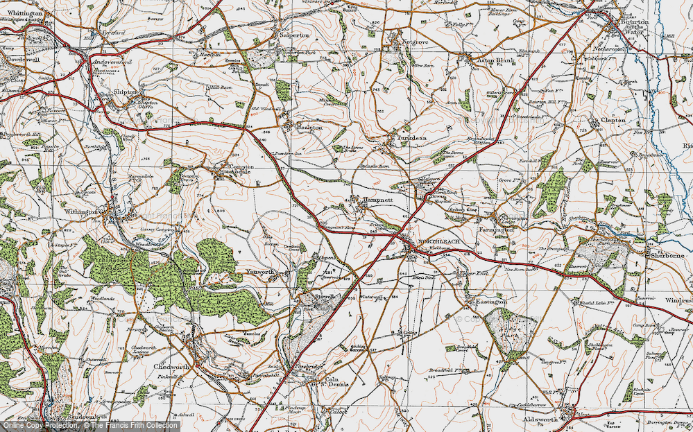 Old Map of Hampnett, 1919 in 1919