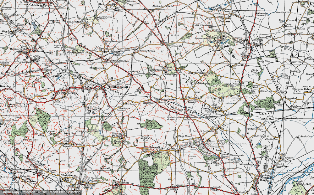 Old Map of Hampole, 1923 in 1923