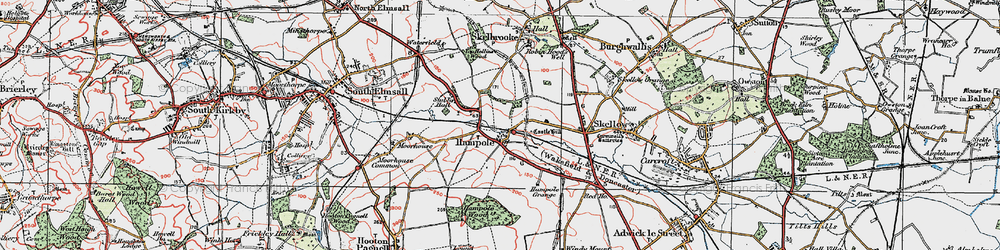 Old map of Hampole in 1923