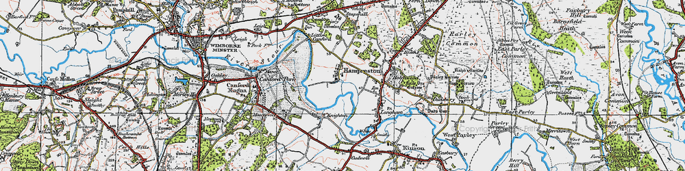 Old map of Hampreston in 1919