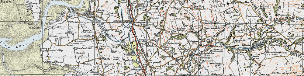 Old map of Hampson Green in 1924