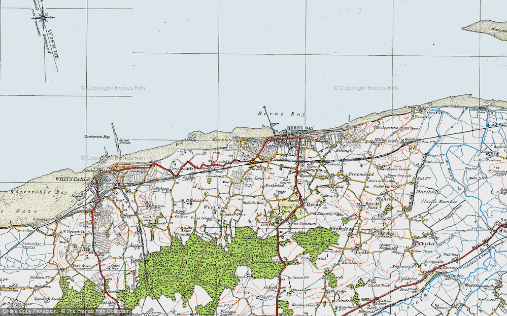 Old Map of Hampton, 1920 in 1920