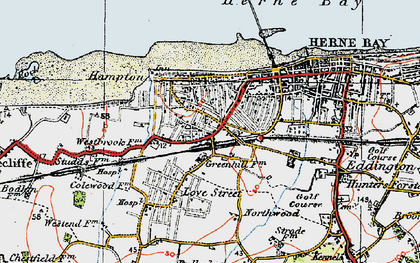 Old map of Hampton in 1920