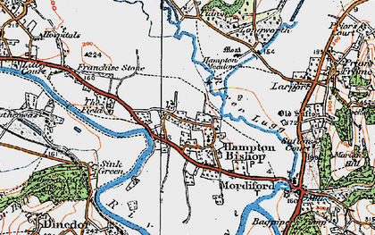 Old map of Hampton Bishop in 1920