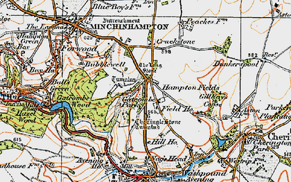 Old map of Hampton Fields in 1919