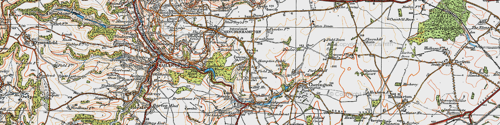Old map of Hampton Fields in 1919