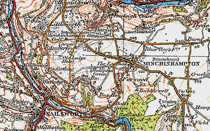 Old map of Hampton Green in 1919