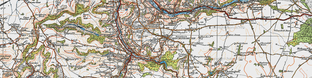 Old map of Hampton Green in 1919