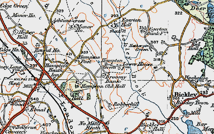 Old map of Hampton Green in 1921