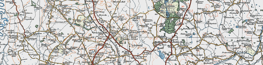Old map of Hampton Green in 1921