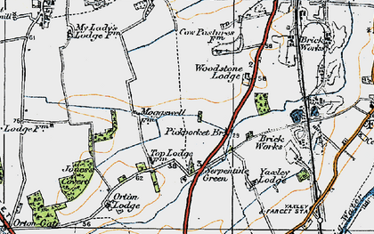 Old map of Hampton Hargate in 1922