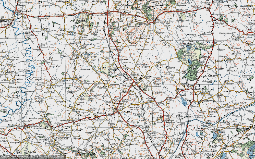 Old Map of Historic Map covering Ashtons-cross in 1921