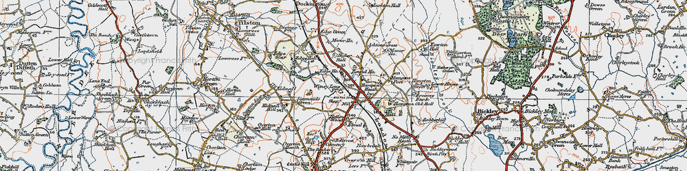 Old map of Hampton Heath in 1921