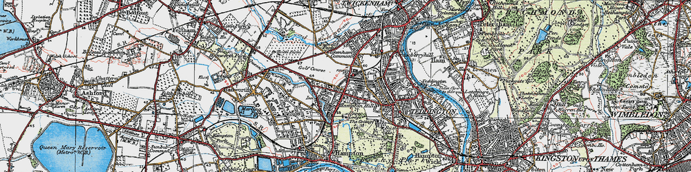Old map of Hampton Hill in 1920