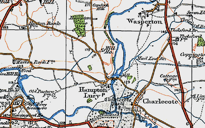 Old map of Hampton Lucy in 1919