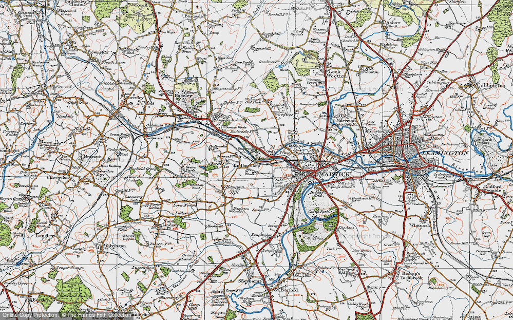 Old Map of Hampton Magna, 1919 in 1919