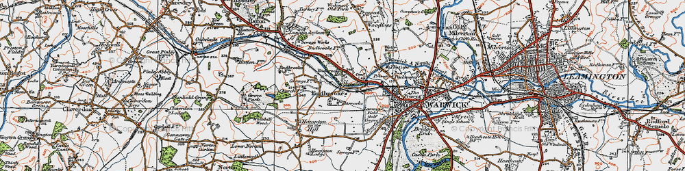 Old map of Hampton Magna in 1919