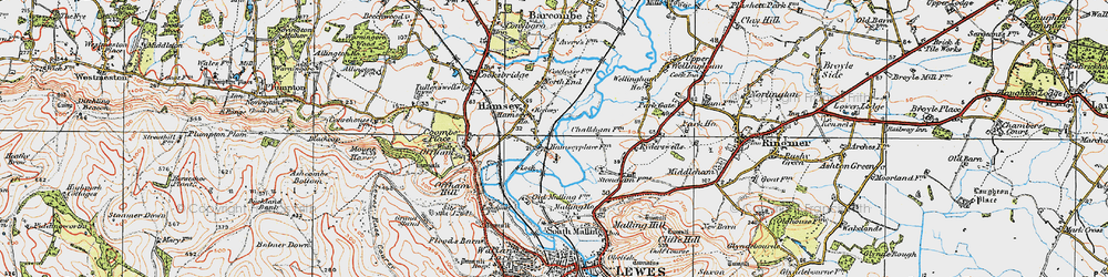 Old map of Hamsey in 1920