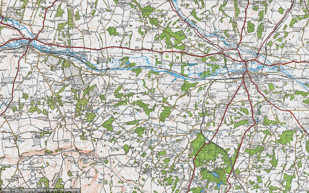 Old Map of Hamstead Marshall, 1919 in 1919
