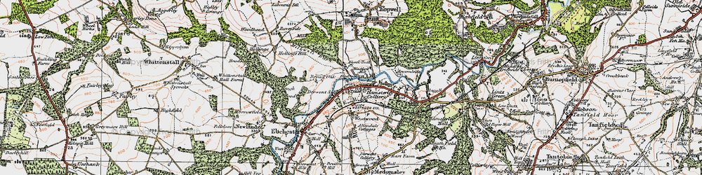 Old map of Hamsterley in 1925