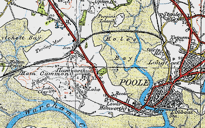 Old map of Hamworthy in 1919