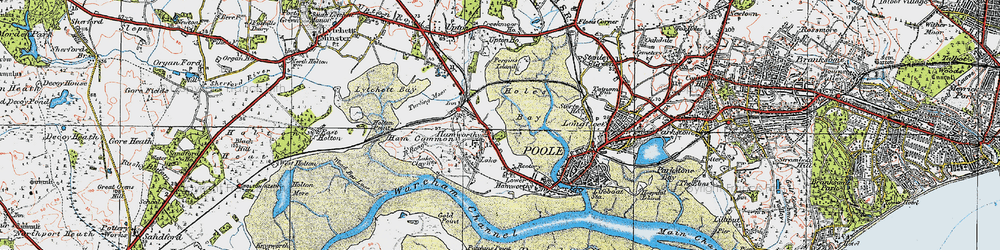 Old map of Hamworthy in 1919