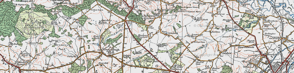 Old map of Bolingbroke Wood in 1921