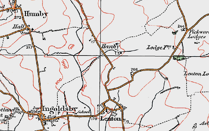 Old map of Hanby in 1922