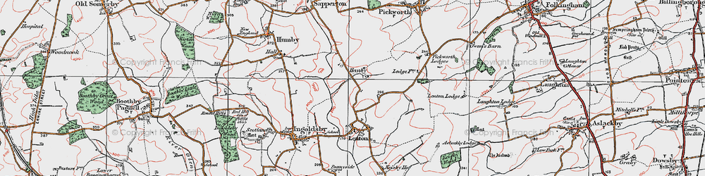 Old map of Hanby in 1922