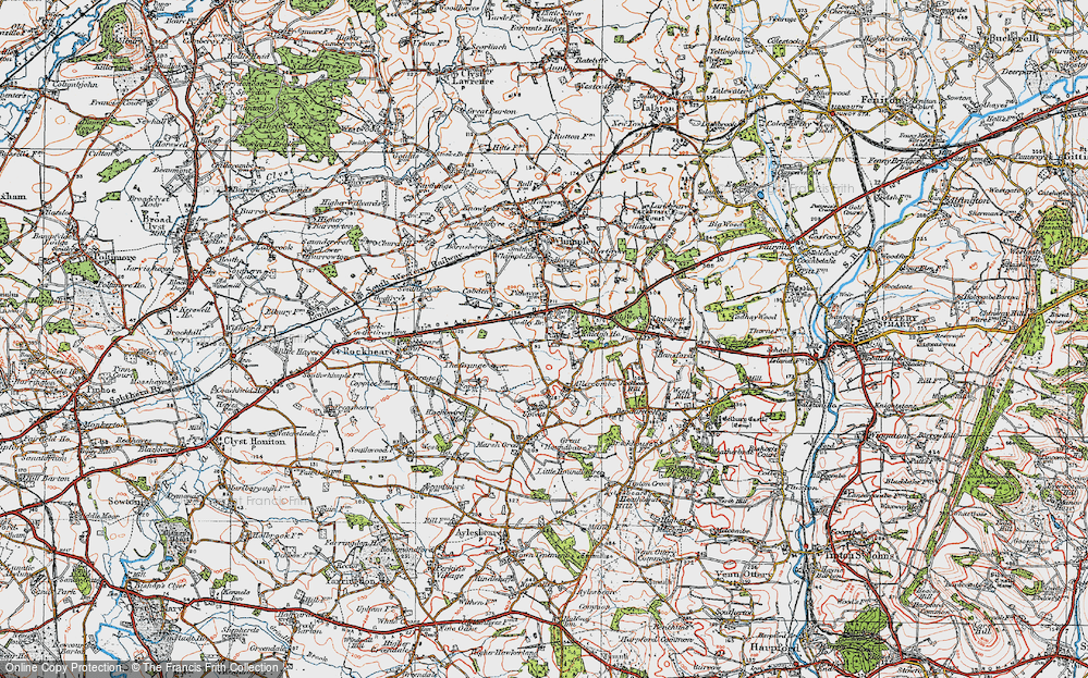 Old Map of Hand and Pen, 1919 in 1919