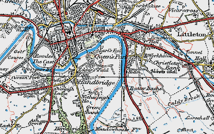 Old map of Handbridge in 1924