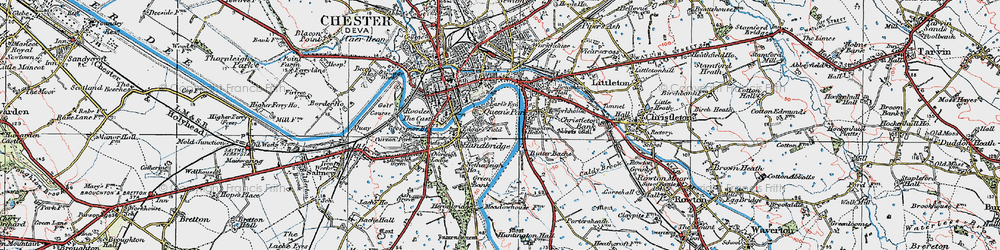 Old map of Handbridge in 1924